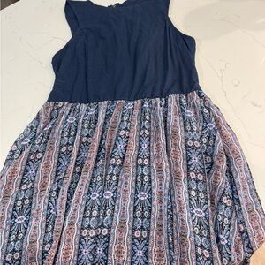 Xhilaration Navy and Pink Asymmetrical Dress